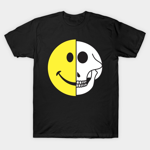 Smiling Graphic Icon Skull T-Shirt by yeoys